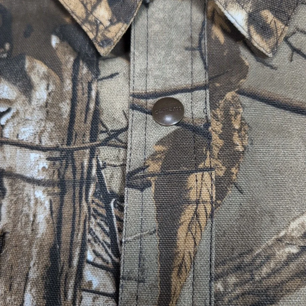 VTG Carhartt Jacket Mens XXL Camo Canvas Woodlands Hunting Barn Chore Realtree
